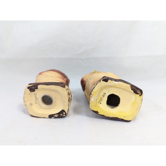 Vintage Ceramic Hand Painted Owl on Log Salt and Pepper Shaker Set- Japan - Picture 7 of 7
